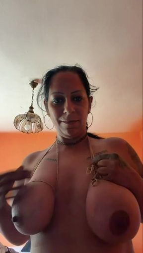 Rope Bound Tits Get Wooden Spoon Spanking