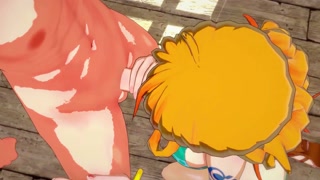 Nami giving a blowjob and getting mouth fucked before swallowing cum (One Piece Hentai)