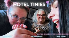 Hotel Tinies 1: Unaware Giantess OctoGoddess, Sara Star and Jane Judge find Tiny Men on Vegas Girls Trip ft BBW Squashing, Boot Stomping, Vore POV 1080 Version