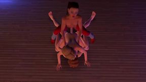 lesbian threesome double penetration with double headed dildos