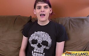 Amateur trap fingering ass during solo action