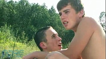 Sexy twink fucked outdoors