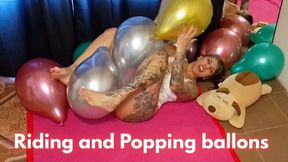 Popping balloons with your butt - popping - jumping on huge balloons
