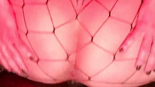 Bimbo Cady Nice German Amateur ride big black cock Toy inside Fishnet
