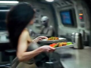 The Dinner Staring The Large Eyed Woman (AI Generated)