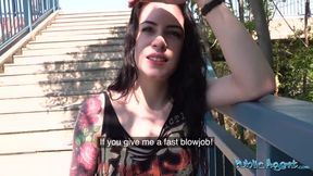 American in Europe seduced and given Creampie outdoors