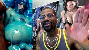 ebony transgender anal fucks a big breast trans slime girl, ai generated