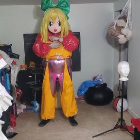 PVC Cosplay Kigurumi Bondage Vibrator Attempt