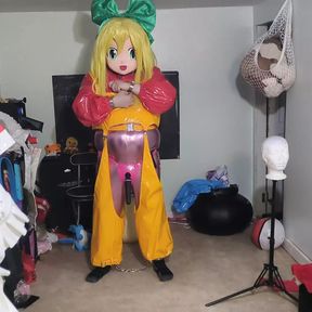 PVC Cosplay Kigurumi Bondage Vibrator Attempt