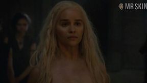 Just more than pretty and well known blonde beauty Emilia Clarke in nude scene
