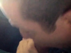 Dirty talking car blowjob with CIM and swallow