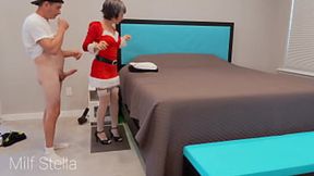 MILF Mrs  Claus repairs sleigh with her tight pink pussy