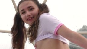 behind the scene, 20 y.o. teen ada paradiso from italy, first time interracial anal with bbc, gapes and cum in mouth.