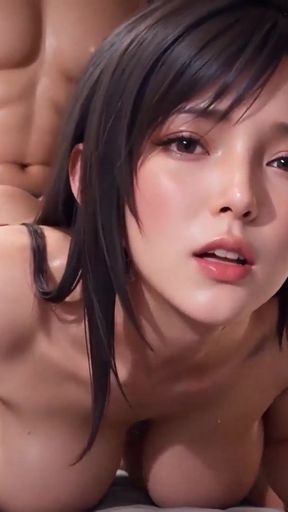 Final Fantasy Tifa cosplay Titjob + Doggy Breast Bounce Moan Uncensored Hentai AI generated   Clip 1