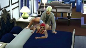 Blonde bombshell's boyfriend gets gangbanged by her lewd lovers in our marital bed