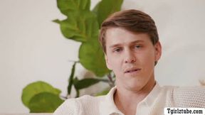Guy Fucks Hot Shemale on Couch