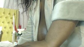 Black MILF Masturbating and Moaning in the Kitchen