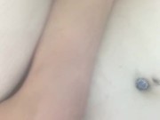 Homeless girl gets off in friends bathroom