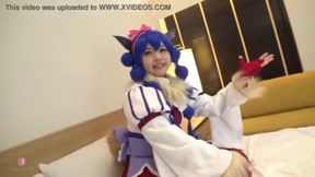 Cute Blue-Haired Cosplayer Gets Wet and Squirty During Steamy Hentai Scene Introduction