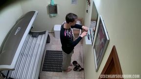 Czech Gay Solarium 1 Slim Twink Caught in Solarium