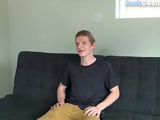 Auditioning ginger jerking off until cumshot