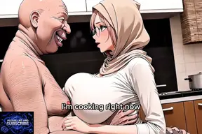 Hijab girl has wild sex with many men in 3D hentai animation