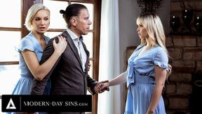 Kenzie Taylor Surprises Fianc&#x00E9; with Lookalike Lilly Bell for a Charming Threesome!