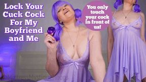 Lock Your Cuck Cock For My Boyfriend And Me - The only time you touch your dick is when you're watching us fuck! - Female Domination, Femdom POV, Chastity, Keyholder, Small Penis Humiliation, Cuckolding with Mistress Mystique Hoops - WMV