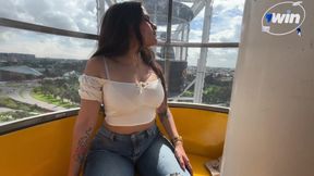 Amateur Latina Swallows Cum in Public