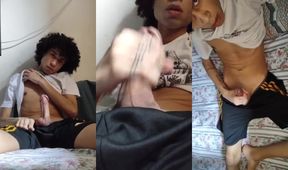 Tattooed Twink Jerks Cock Till Face Drowned in Thick Cum Gush