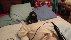 orgasms, sensory deprivation, and the custom straight jacket i made myself (it can be locked on with my collar and chastity b...