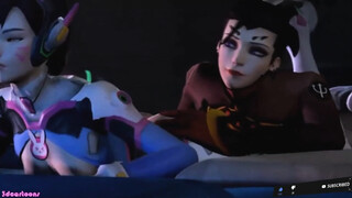 Lesbians lick their pussy at the gym 3d animation