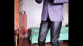 Guy in a jacket and leather pants