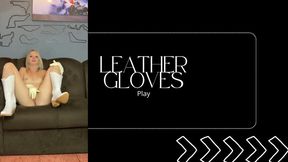 long white leather glove play