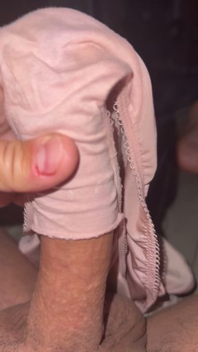 Quick satin panty play