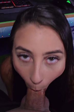 Foxy Step-sister Swallows Step-brother's Load