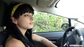 Little Bailey &ndash; Dildo Masturbation at her Car