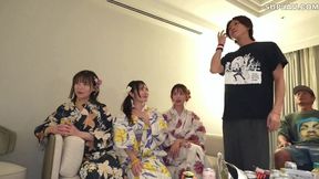 Sultry Yukata Beauties Get Ravished at the Summer Festival! Ruru & Yui Take on Multiple