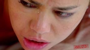 Tattooed brunette in black corset, Dana Vespoli got fucked in the ass, until she started screaming
