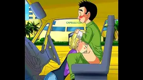 Android 18 Sucks Krillin's Dick In The Car For A Hot Hentai Scene