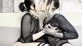 Fishnet, Boots and Strap-on Double Domination Pegging and Dildo Sucking by Chastity sub with Mixstress Vida and Peter Hooke