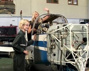 Three French Lesbian Babes Having Fun at Airport