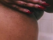 Busty Bajan HORNY FREAK makes herself Cum TWICE in the Shower