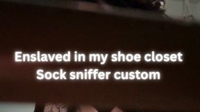 Sock sniffing closet slave