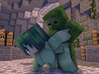 Minecraft porn in cave