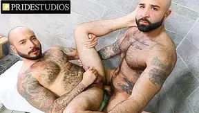 Hairy Dude Julian Torres Cums All Over in a Wild PrideStudios Bash