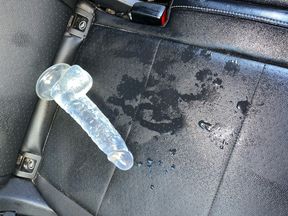 Cum Look at the mess I made in the back seat someone please help me clean it up