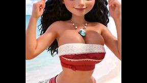 Ai generated animated Disney princess hot dance