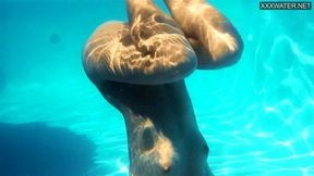 Jacqueline Hope enjoys being naked in the pool