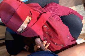Veiled Girl Taught to Fuck Stepdad to Crot Mouth